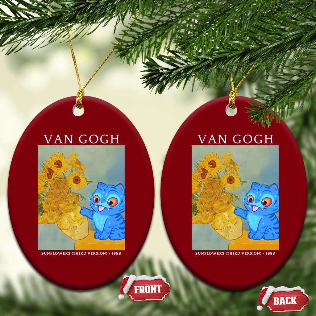 Van Gogh Kpop Fan Ceramic Ornament Blue Tiger Vintage Art Sunflower Cat