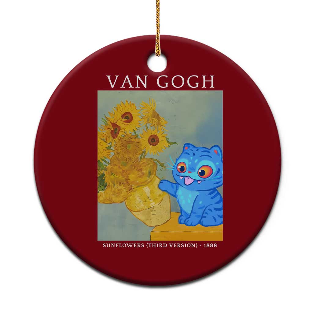 Van Gogh Kpop Fan Ceramic Ornament Blue Tiger Vintage Art Sunflower Cat