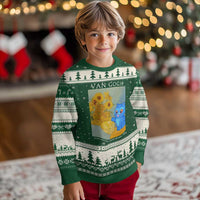 Van Gogh Kpop Fan Ugly Christmas Sweater Blue Tiger Vintage Art Sunflower Cat