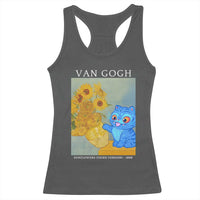 Van Gogh Kpop Fan Racerback Tank Top Blue Tiger Vintage Art Sunflower Cat