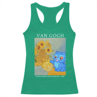 Van Gogh Kpop Fan Racerback Tank Top Blue Tiger Vintage Art Sunflower Cat