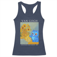 Van Gogh Kpop Fan Racerback Tank Top Blue Tiger Vintage Art Sunflower Cat