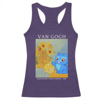 Van Gogh Kpop Fan Racerback Tank Top Blue Tiger Vintage Art Sunflower Cat