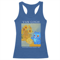 Van Gogh Kpop Fan Racerback Tank Top Blue Tiger Vintage Art Sunflower Cat