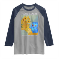 Van Gogh Kpop Fan Raglan Shirt Blue Tiger Vintage Art Sunflower Cat