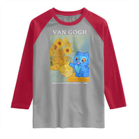 Van Gogh Kpop Fan Raglan Shirt Blue Tiger Vintage Art Sunflower Cat