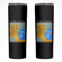 Van Gogh Kpop Fan Skinny Tumbler Blue Tiger Vintage Art Sunflower Cat