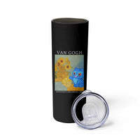 Van Gogh Kpop Fan Skinny Tumbler Blue Tiger Vintage Art Sunflower Cat