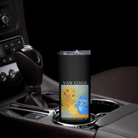 Van Gogh Kpop Fan Skinny Tumbler Blue Tiger Vintage Art Sunflower Cat