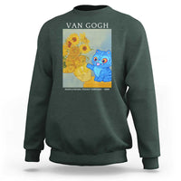 Van Gogh Kpop Fan Sweatshirt Blue Tiger Vintage Art Sunflower Cat