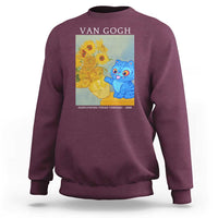 Van Gogh Kpop Fan Sweatshirt Blue Tiger Vintage Art Sunflower Cat