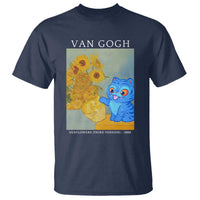 Van Gogh Kpop Fan T Shirt Blue Tiger Vintage Art Sunflower Cat