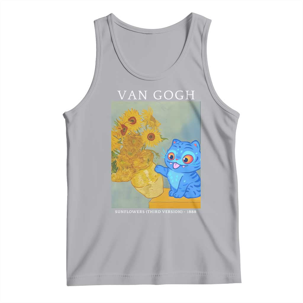 Van Gogh Kpop Fan Tank Top Blue Tiger Vintage Art Sunflower Cat