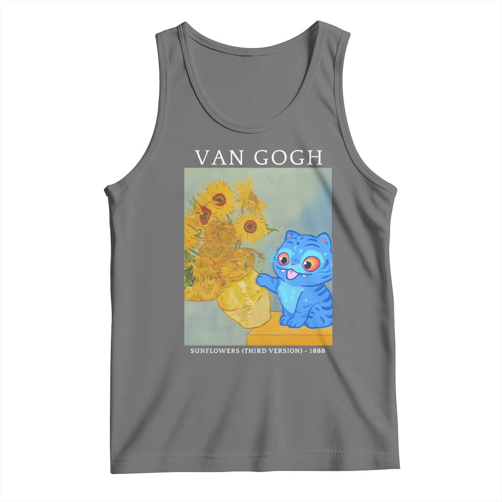 Van Gogh Kpop Fan Tank Top Blue Tiger Vintage Art Sunflower Cat