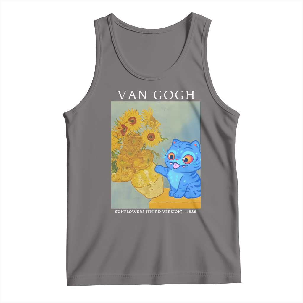 Van Gogh Kpop Fan Tank Top Blue Tiger Vintage Art Sunflower Cat