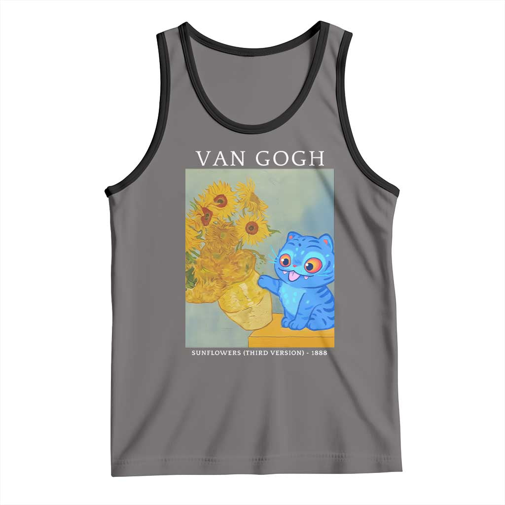 Van Gogh Kpop Fan Tank Top Blue Tiger Vintage Art Sunflower Cat