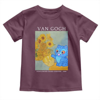 Van Gogh Kpop Fan Toddler T Shirt Blue Tiger Vintage Art Sunflower Cat