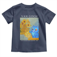 Van Gogh Kpop Fan Toddler T Shirt Blue Tiger Vintage Art Sunflower Cat