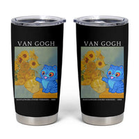 Van Gogh Kpop Fan Tumbler Cup Blue Tiger Vintage Art Sunflower Cat