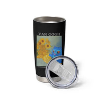 Van Gogh Kpop Fan Tumbler Cup Blue Tiger Vintage Art Sunflower Cat