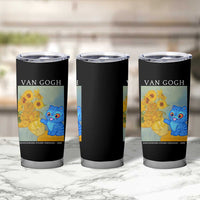 Van Gogh Kpop Fan Tumbler Cup Blue Tiger Vintage Art Sunflower Cat