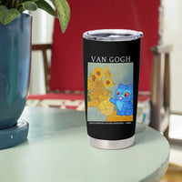 Van Gogh Kpop Fan Tumbler Cup Blue Tiger Vintage Art Sunflower Cat