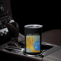 Van Gogh Kpop Fan Tumbler Cup Blue Tiger Vintage Art Sunflower Cat