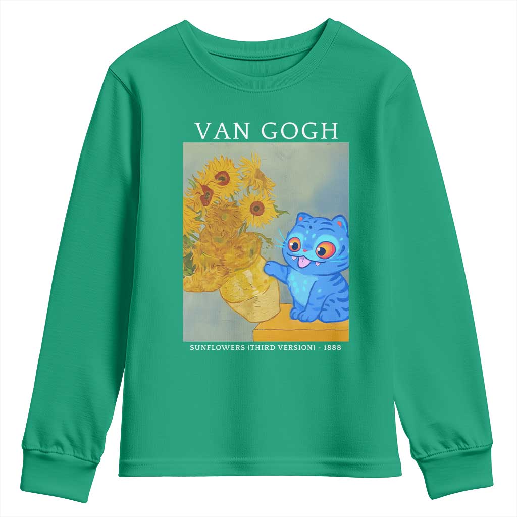 Van Gogh Kpop Fan Youth Sweatshirt Blue Tiger Vintage Art Sunflower Cat