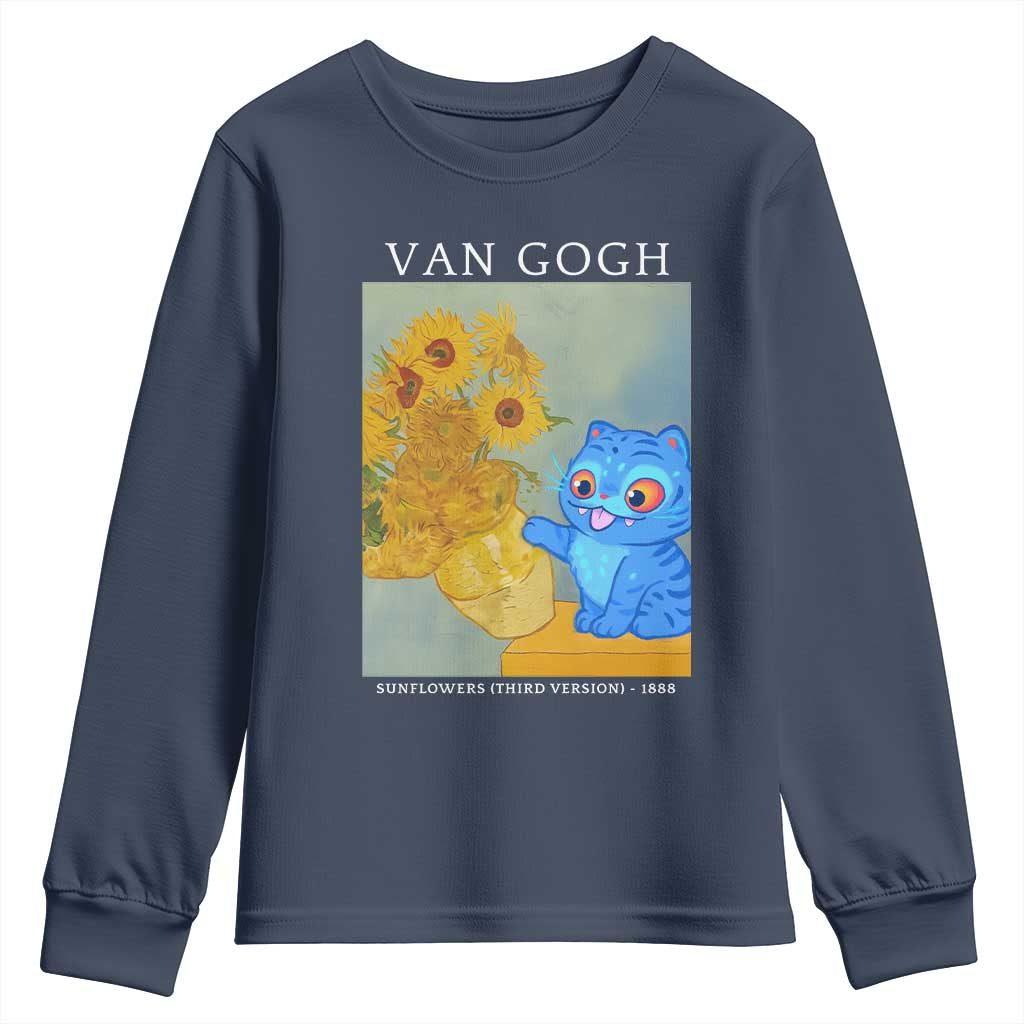 Van Gogh Kpop Fan Youth Sweatshirt Blue Tiger Vintage Art Sunflower Cat