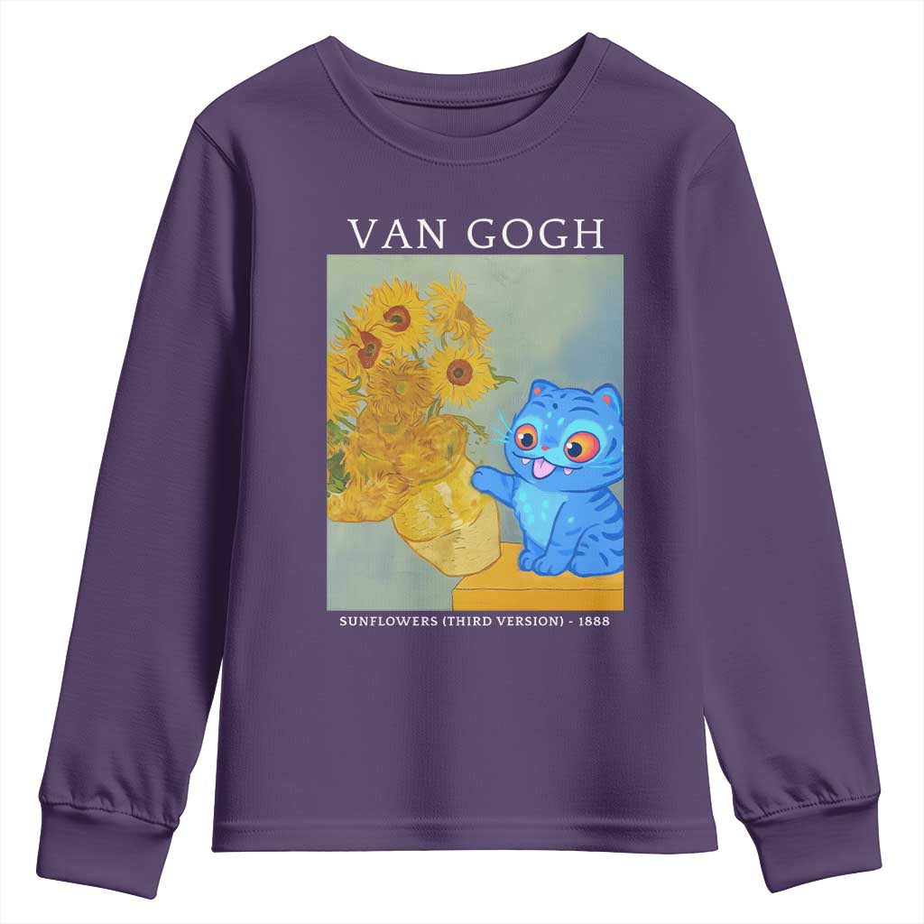 Van Gogh Kpop Fan Youth Sweatshirt Blue Tiger Vintage Art Sunflower Cat