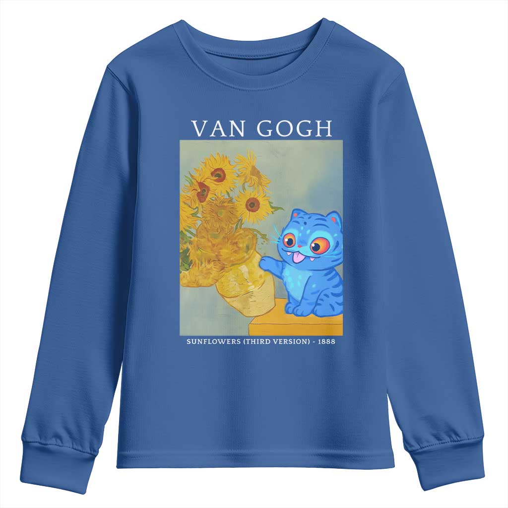 Van Gogh Kpop Fan Youth Sweatshirt Blue Tiger Vintage Art Sunflower Cat