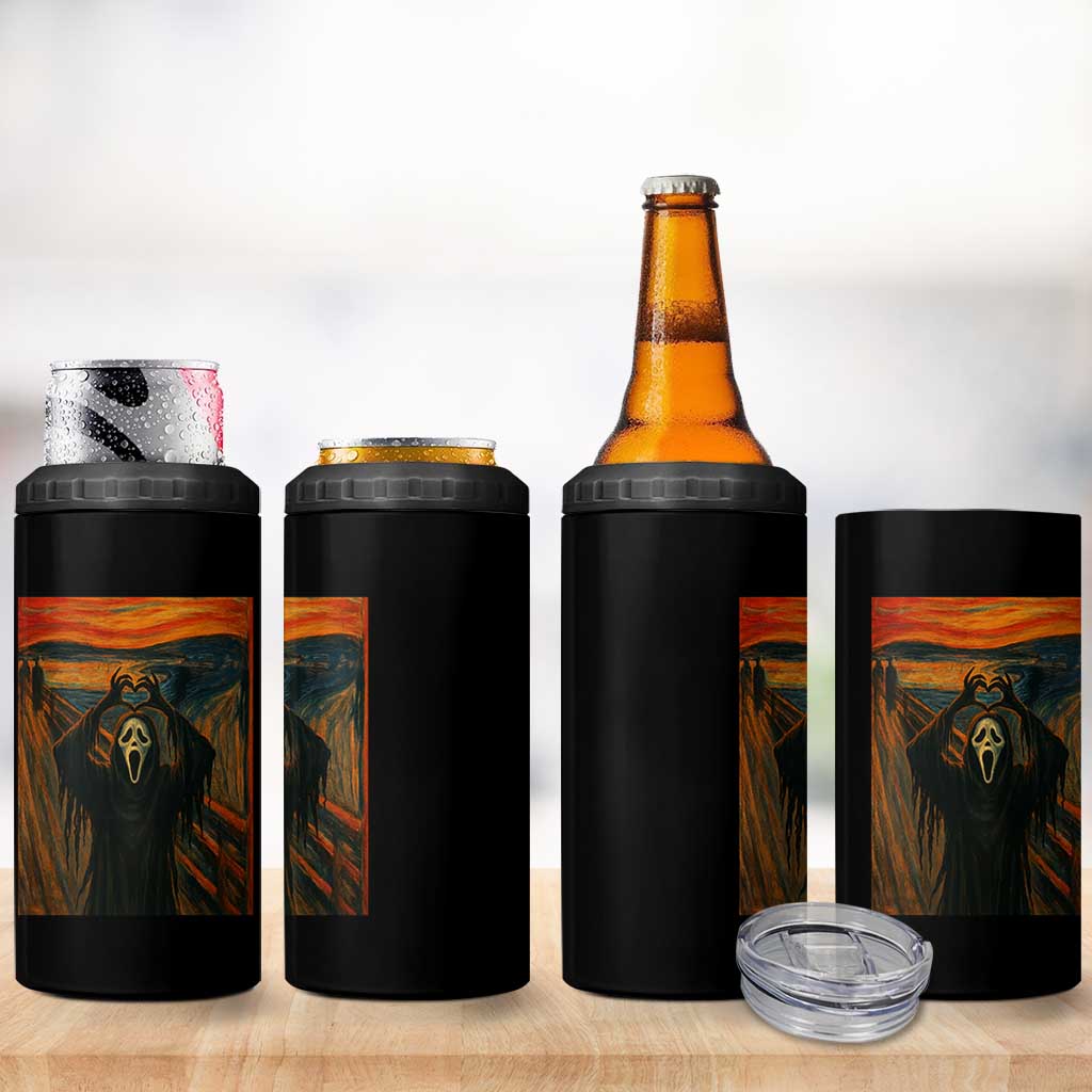 Ghost Heart Hands 4 in 1 Can Cooler Tumbler Scary Face Horror Halloween - Wonder Print Shop