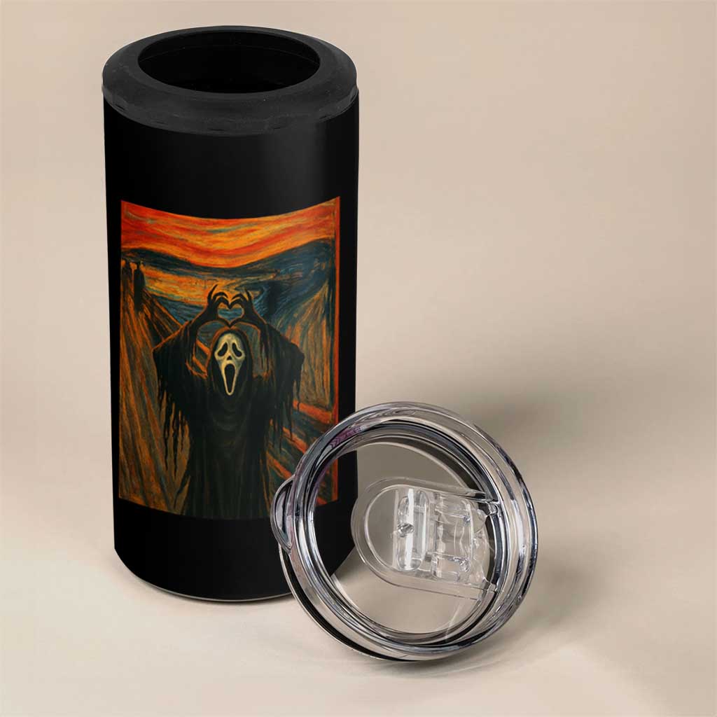 Ghost Heart Hands 4 in 1 Can Cooler Tumbler Scary Face Horror Halloween - Wonder Print Shop