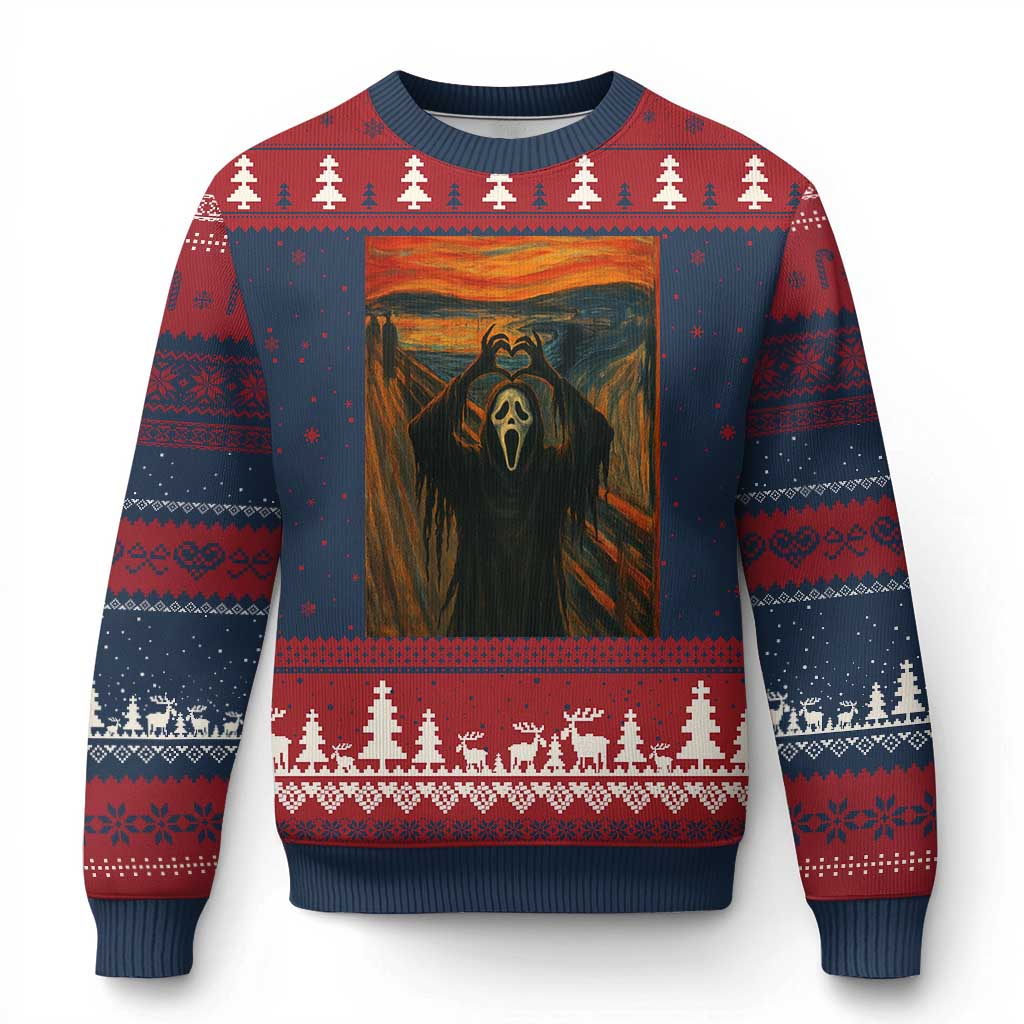 Ghost Heart Hands Ugly Christmas Sweater Scary Face Horror Halloween - Wonder Print Shop
