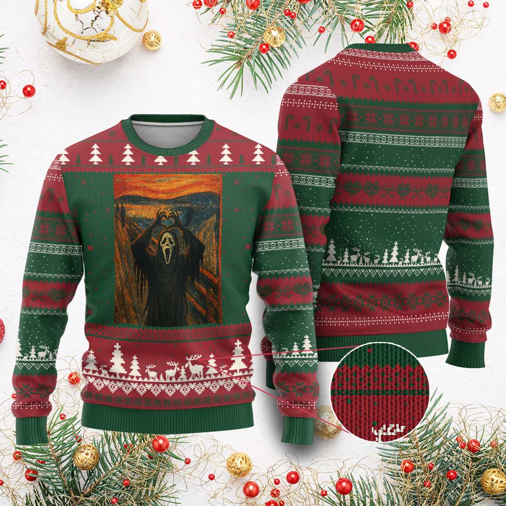 Ghost Heart Hands Ugly Christmas Sweater Scary Face Horror Halloween - Wonder Print Shop