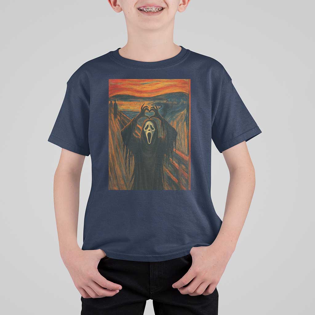 Ghost Heart Hands T Shirt For Kid Scary Face Horror Halloween - Wonder Print Shop