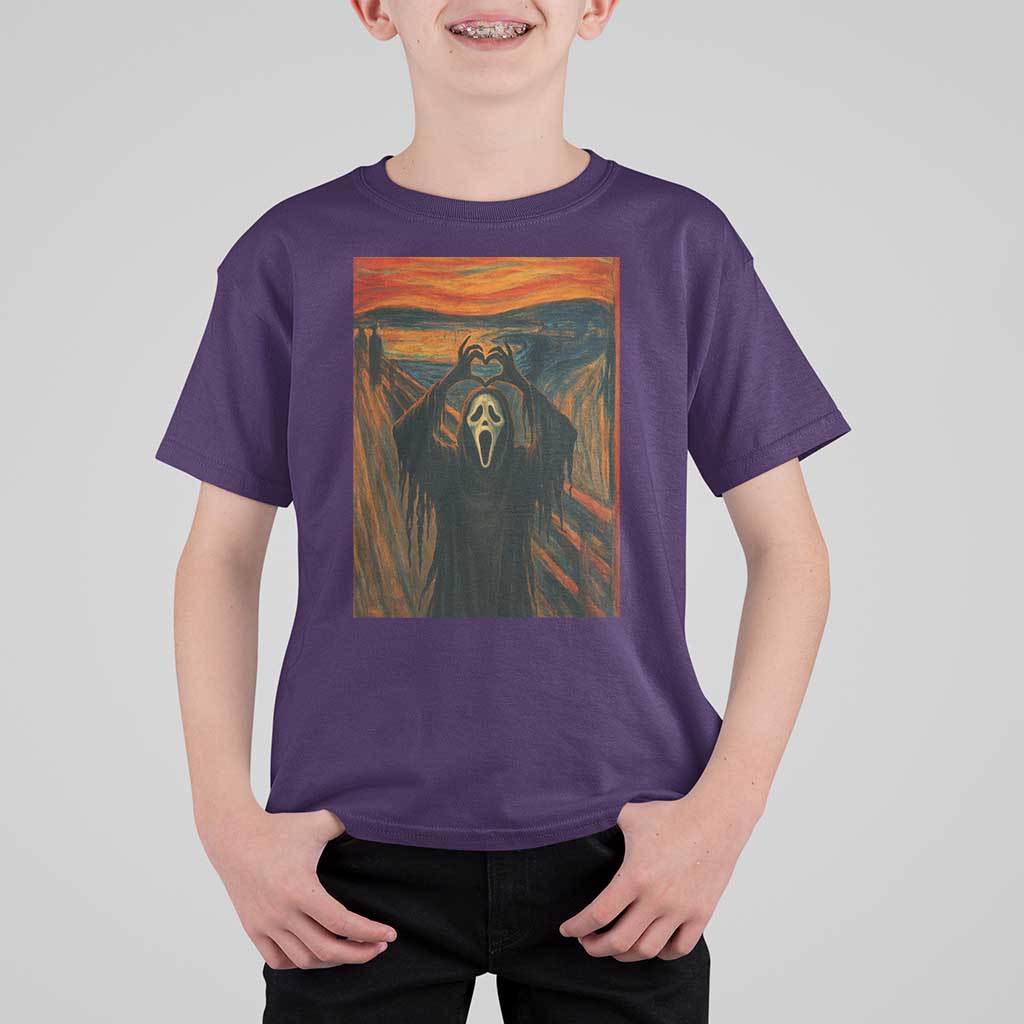 Ghost Heart Hands T Shirt For Kid Scary Face Horror Halloween - Wonder Print Shop