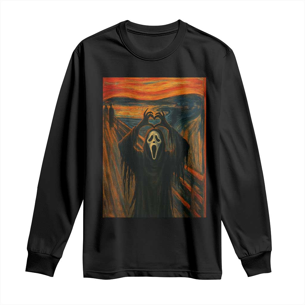 Ghost Heart Hands Long Sleeve Shirt Scary Face Horror Halloween - Wonder Print Shop