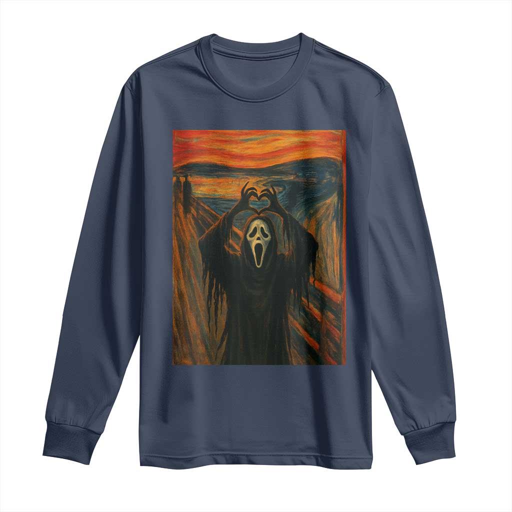Ghost Heart Hands Long Sleeve Shirt Scary Face Horror Halloween - Wonder Print Shop