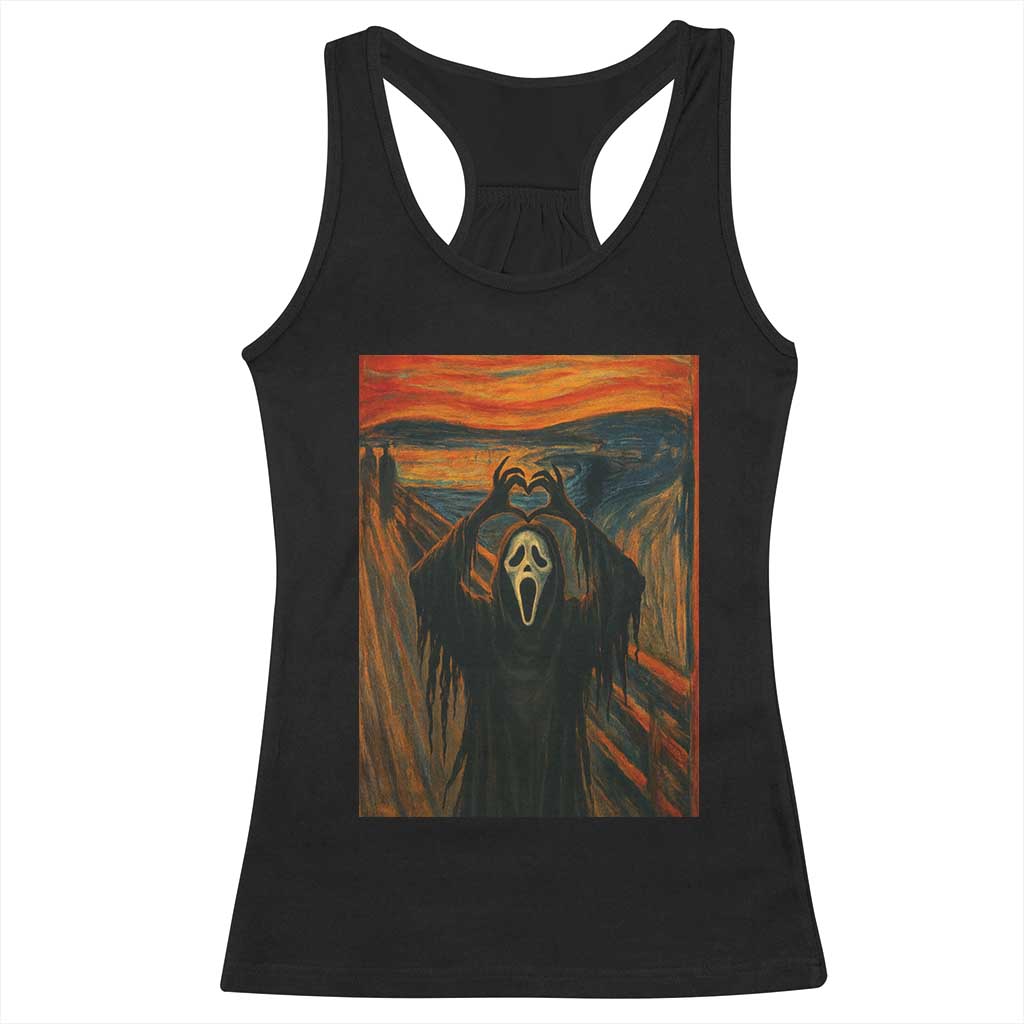 Ghost Heart Hands Racerback Tank Top Scary Face Horror Halloween - Wonder Print Shop