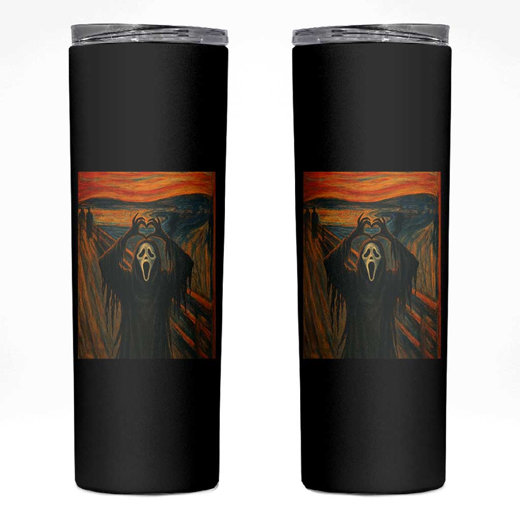 Ghost Heart Hands Skinny Tumbler Scary Face Horror Halloween - Wonder Print Shop