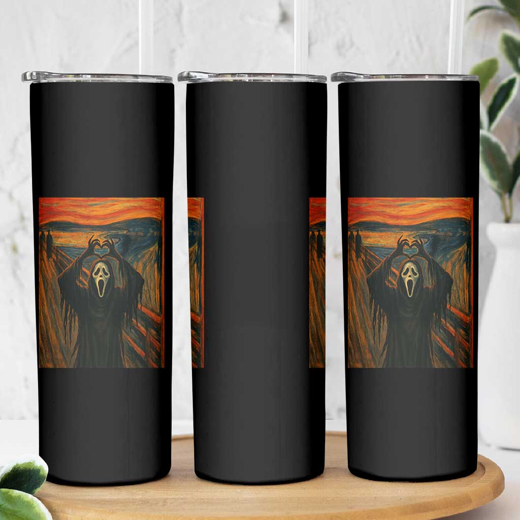 Ghost Heart Hands Skinny Tumbler Scary Face Horror Halloween - Wonder Print Shop