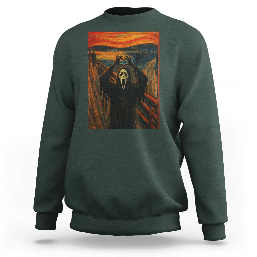 Ghost Heart Hands Sweatshirt Scary Face Horror Halloween - Wonder Print Shop