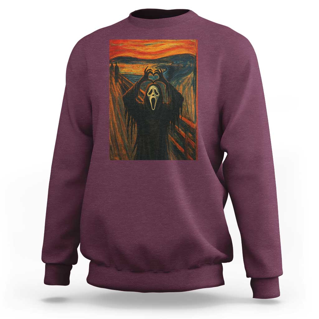 Ghost Heart Hands Sweatshirt Scary Face Horror Halloween - Wonder Print Shop