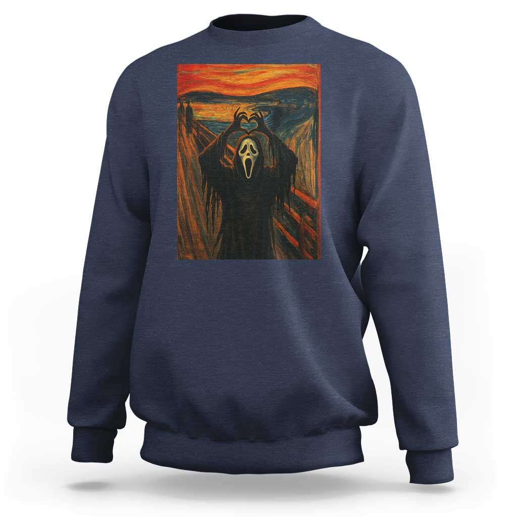 Ghost Heart Hands Sweatshirt Scary Face Horror Halloween - Wonder Print Shop