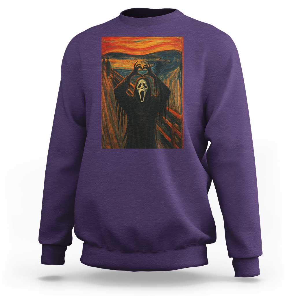 Ghost Heart Hands Sweatshirt Scary Face Horror Halloween - Wonder Print Shop