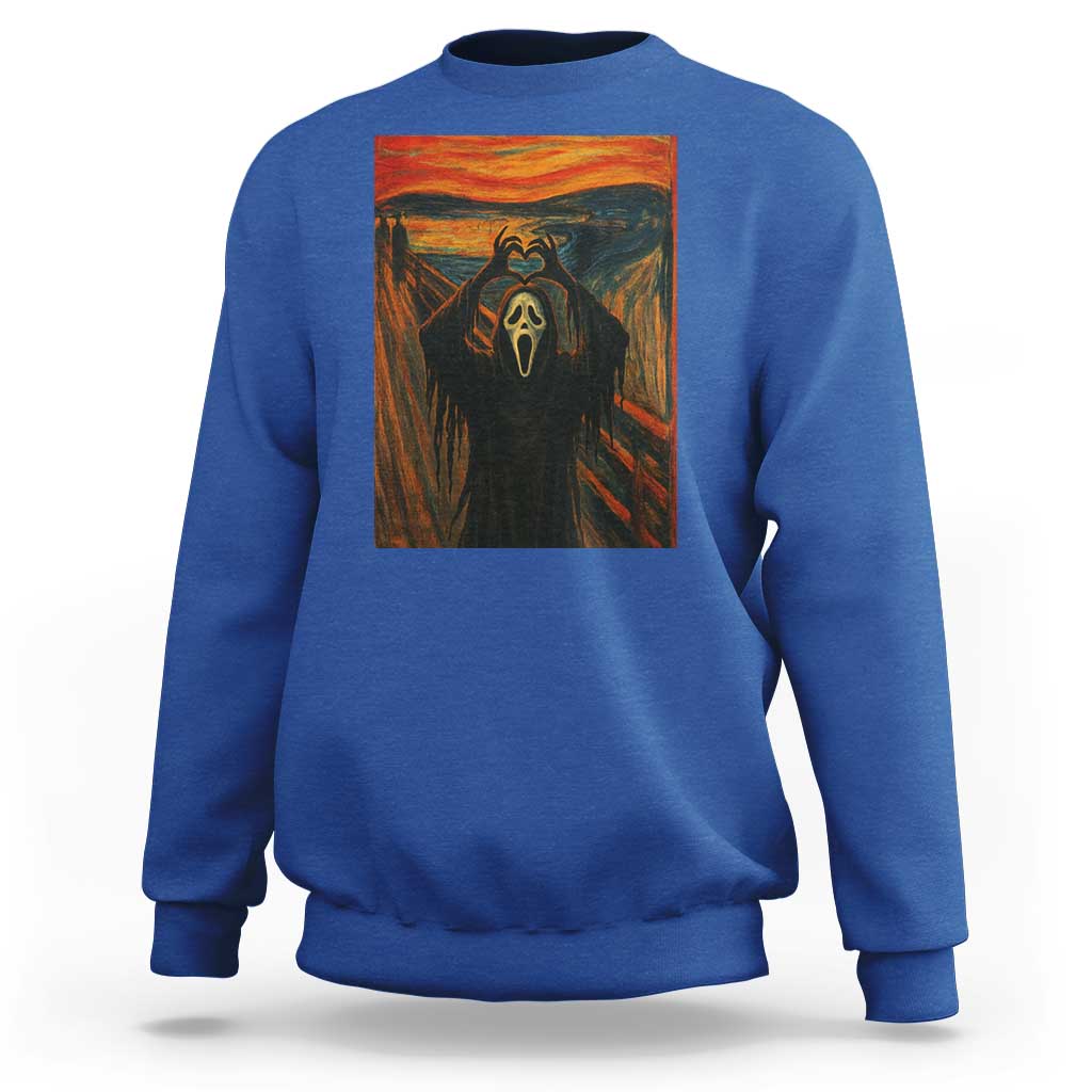 Ghost Heart Hands Sweatshirt Scary Face Horror Halloween - Wonder Print Shop