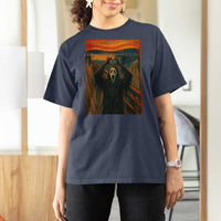 Ghost Heart Hands T Shirt For Women Scary Face Horror Halloween - Wonder Print Shop