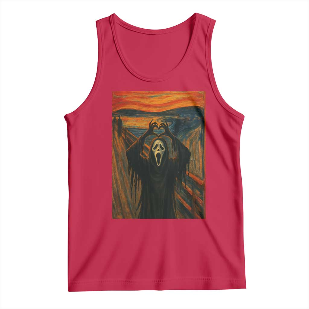 Ghost Heart Hands Tank Top Scary Face Horror Halloween - Wonder Print Shop