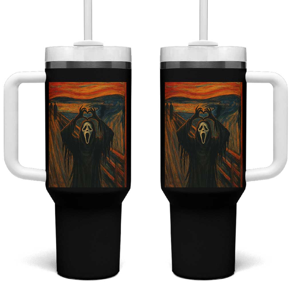 Ghost Heart Hands Tumbler With Handle Scary Face Horror Halloween - Wonder Print Shop